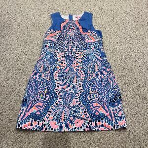 Lilly Pulitzer Mila Shift Dress Sz 6 Tic Tac Tile Preppy Resortwear Zip Back